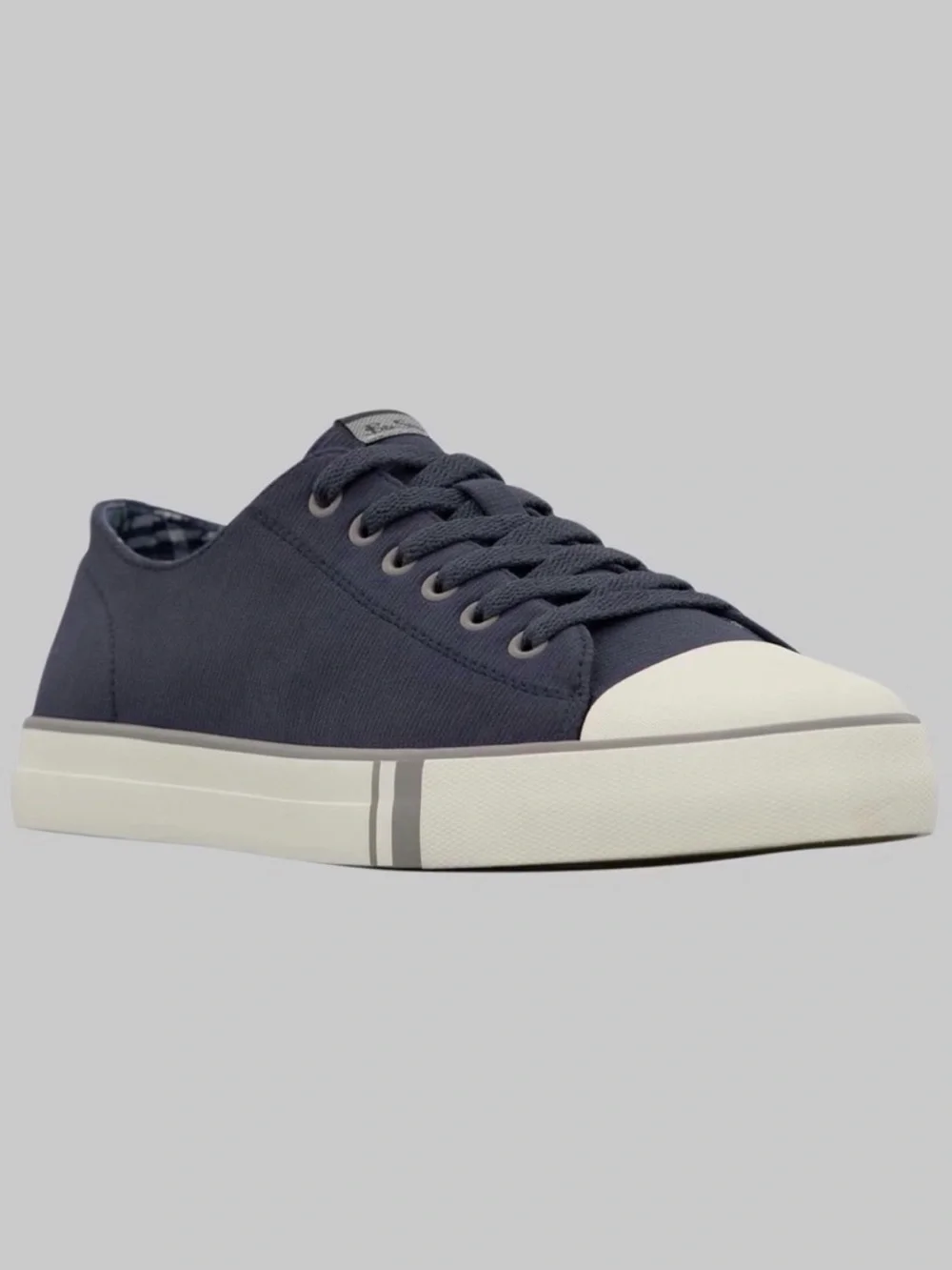 Ben Sherman Navy Canvas Low-Profile Sneaker with White Toe + A GIFT 🎁